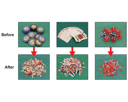 FD 87 Casino EX before and after shredding