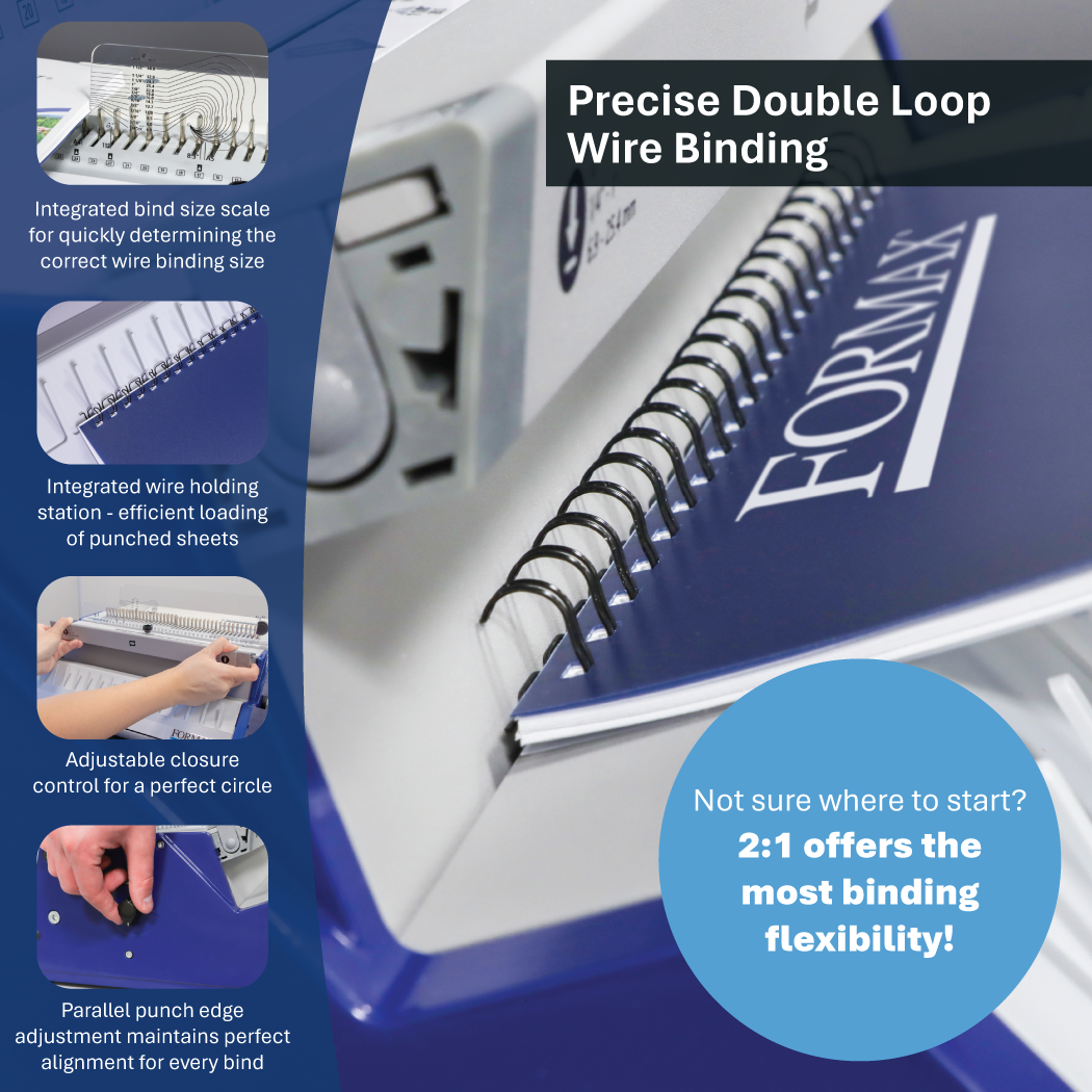 Formax ReadyWire3M Premium Manual Punch and Wire Binding System, 3:1 Pitch
