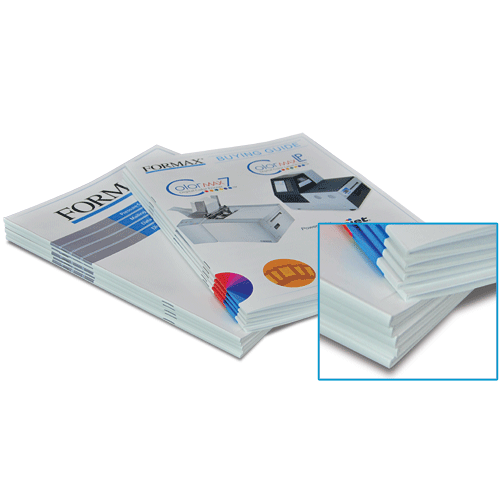 Booklets finished with the Square IT lie flat and provide the option of printing on the spine
