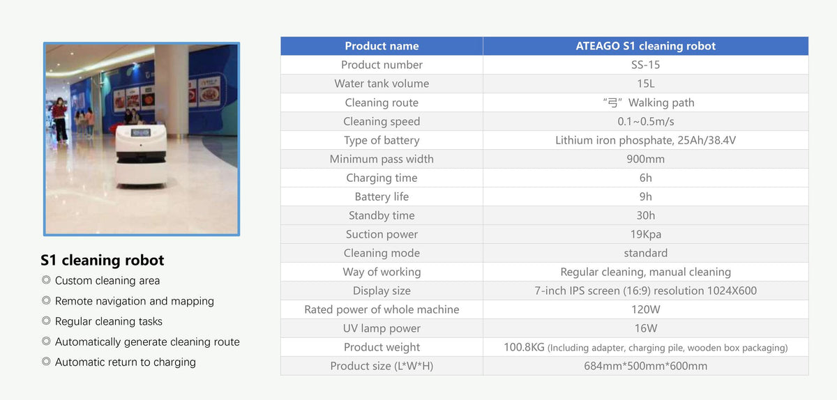 ATEAGO S1 Floor Cleaning Robot